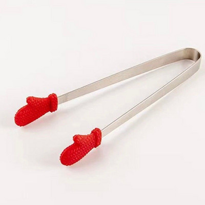 Karstumizturīgas virtuves knaibles Neslīdošas silikona maizes knaibles Ledus knaibles nerūsējošā tērauda Virtuves instrumenti Grilēšanas instrumenti Virtuves instrumenti