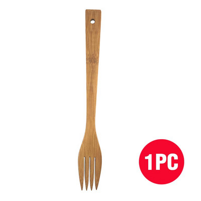 Bambuko virtuvės įrankis Bambuko indai Maisto šakutė plokščia rankena