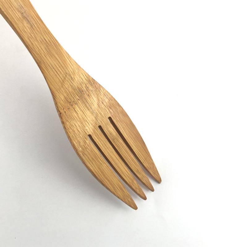 Bambuko virtuvės įrankis Bambuko indai Maisto šakutė plokščia rankena