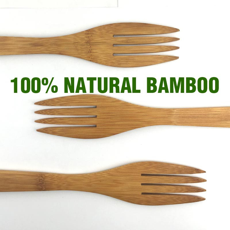 Bambuko virtuvės įrankis Bambuko indai Maisto šakutė plokščia rankena