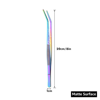Цветни 8/12-инчови кухненски щипки, щипки за кулинарна прецизност от неръждаема стомана с щипки за готвене за барбекю, стилизиране на храна и декорация за печене