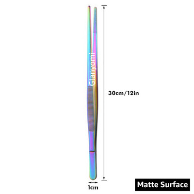 Цветни 8/12-инчови кухненски щипки, щипки за кулинарна прецизност от неръждаема стомана с щипки за готвене за барбекю, стилизиране на храна и декорация за печене