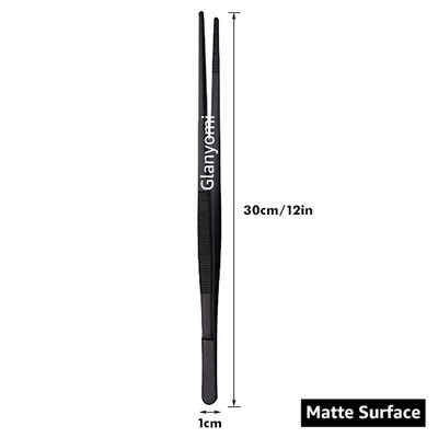 Цветни 8/12-инчови кухненски щипки, щипки за кулинарна прецизност от неръждаема стомана с щипки за готвене за барбекю, стилизиране на храна и декорация за печене