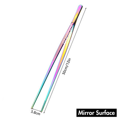 Цветни 8/12-инчови кухненски щипки, щипки за кулинарна прецизност от неръждаема стомана с щипки за готвене за барбекю, стилизиране на храна и декорация за печене