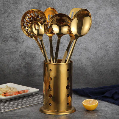 1 τεμ Χρυσά κουτάλια από ανοξείδωτο χάλυβα Φτυάρι Μαγειρικά σκεύη κουζίνας Cocina Εργαλεία Μαγειρικής Αξεσουάρ Εστιατορίου σπιτιού