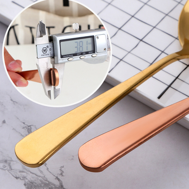 Sabiezināta nerūsējošā tērauda apaļa karote korejiešu stila radoša zupas karotes Daudzfunkcionāla daudzkrāsaina deserta karote virtuves rīki