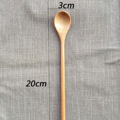 5gab japāņu stila gara roktura koka karote, tējas deserta karotes ēšanai, maisīšana, gatavošana, virtuves piederumi virtuves piederumi