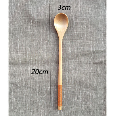 5gab japāņu stila gara roktura koka karote, tējas deserta karotes ēšanai, maisīšana, gatavošana, virtuves piederumi virtuves piederumi