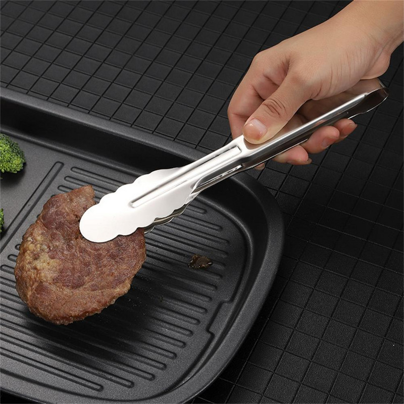 Maisto žnyplės Slankiojančios sagties korpuso galvutės Virtuvės spaustukai Lengvas užraktas Nedeformuotos kepimo žnyplės Nerūdijančio plieno antikoroziniai serviravimo spaustukai