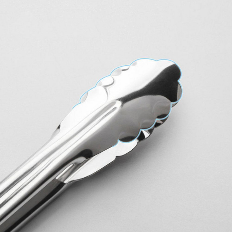 Maisto žnyplės Slankiojančios sagties korpuso galvutės Virtuvės spaustukai Lengvas užraktas Nedeformuotos kepimo žnyplės Nerūdijančio plieno antikoroziniai serviravimo spaustukai