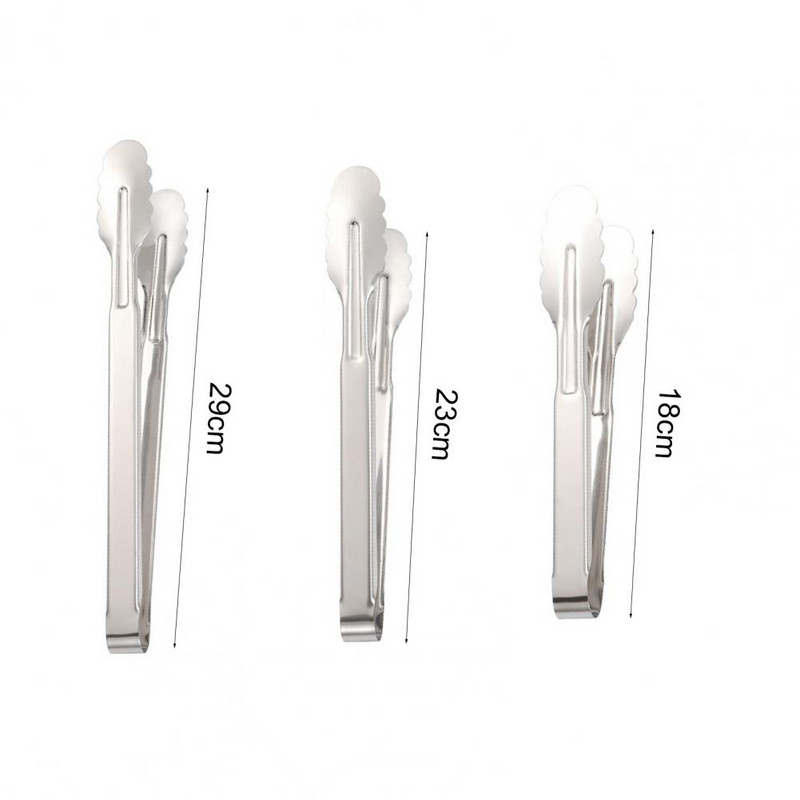 Maisto žnyplės Slankiojančios sagties korpuso galvutės Virtuvės spaustukai Lengvas užraktas Nedeformuotos kepimo žnyplės Nerūdijančio plieno antikoroziniai serviravimo spaustukai