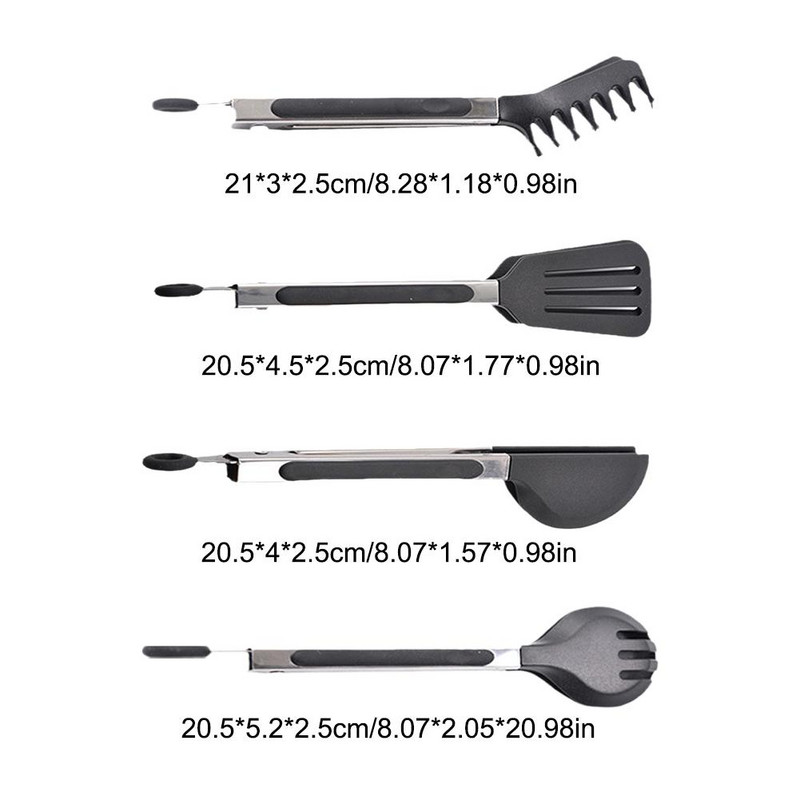 Nerūsējošā tērauda silikona virtuves knaibles BBQ Clip salātu gatavošanas rīks Ēdienu pasniegšanas knaibles Pinzas Clip virtuves iekārtu daļas