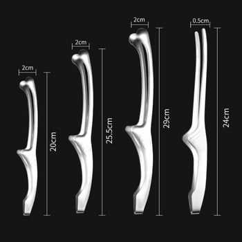 Корейски барбекю щипки за месо Дълги щипки за барбекю от неръждаема стомана Кръгла/остра уста Пинцети за готвене на пържоли Кухненски аксесоари Инструмент