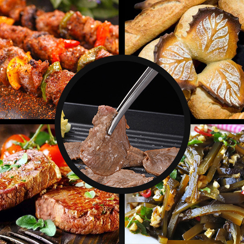 Korejiešu BBQ gaļas knaibles nerūsējošā tērauda garās bārbekjū klipši apaļas/asas mutes gatavošanai steiku pincetes Virtuves piederumi rīks
