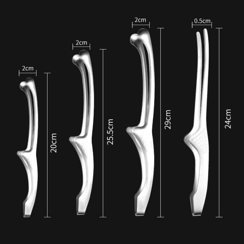 Korejiešu BBQ gaļas knaibles nerūsējošā tērauda garās bārbekjū klipši apaļas/asas mutes gatavošanai steiku pincetes Virtuves piederumi rīks