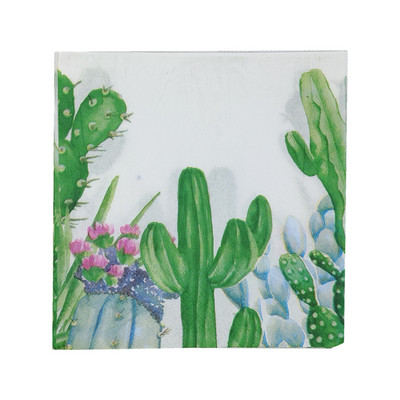 33 см 20 бр./лот Растителна тема Кактус Салфетки в мексикански стил Хартиени декупаж Servilletas Vintages Кърпички за маса Парти Начало Декор