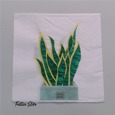 33 см 20 бр./лот Растителна тема Кактус Салфетки в мексикански стил Хартиени декупаж Servilletas Vintages Кърпички за маса Парти Начало Декор