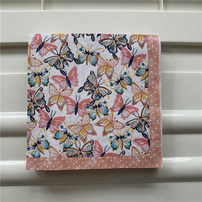 25cm Dekupāžas kāzu vintage salvetes papīra salvete eleganta salvete tauriņš zieds bišu dzimšanas dienas ballīte skaists dvieļu dekors