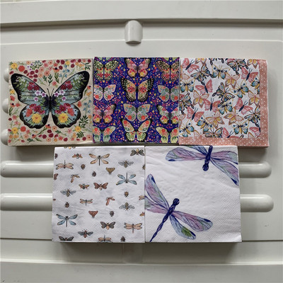 25cm Dekupāžas kāzu vintage salvetes papīra salvete eleganta salvete tauriņš zieds bišu dzimšanas dienas ballīte skaists dvieļu dekors