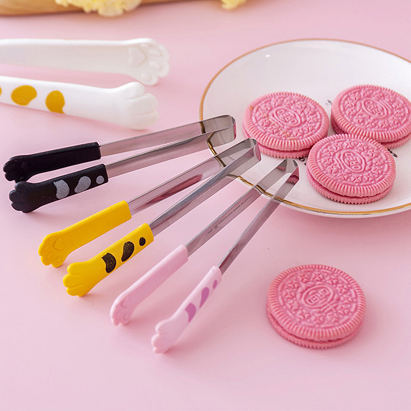 Japāņu kaķa ķepas formas pārtikas knaibles Jauki multfilmu ēdienreižu knaibles nerūsējošā tērauda bārbekjū knaibles Sviestmaizes cepšanas klipsis Virtuves ierīces