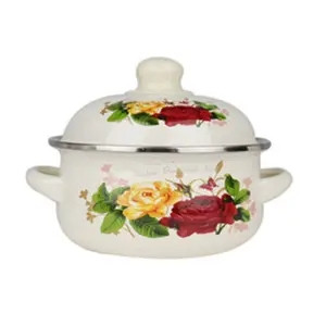 Oală emailată Oală pentru suplimente alimentare pentru bebeluși cu bol cu tăiței instant binaural Bol pentru salată de fructe Aragaz cu inducție Oală universală cu gaz