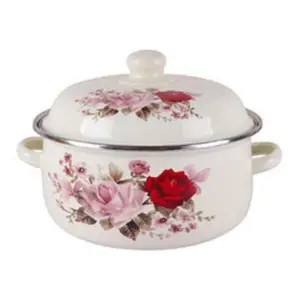 Oală emailată Oală pentru suplimente alimentare pentru bebeluși cu bol cu tăiței instant binaural Bol pentru salată de fructe Aragaz cu inducție Oală universală cu gaz