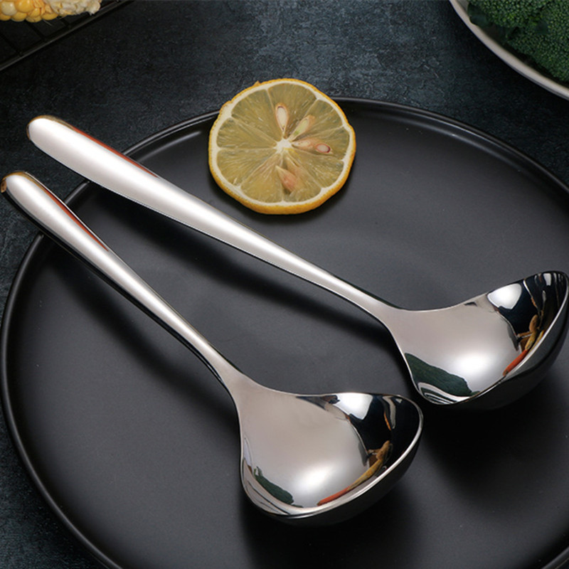 1 gab. Nerūsējošā tērauda rīsu karote, daudzfunkcionāla korejiešu stila, gara rokturi, padziļināta polsterēta zupas karote, sadzīves virtuves ierīces