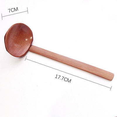 1 db fából készült japán stílusú kanál többfunkciós leveses kanál hőszigetelő hosszú nyelű Ramen szűrőszűrő konyhai étkészlet