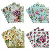 20gab Vienreizējās lietošanas salvetes ziedu raksta papīra kabatlakatiņi kāzu dzimšanas dienas svinībām darbvirsmas dekoru festivālu piederumi