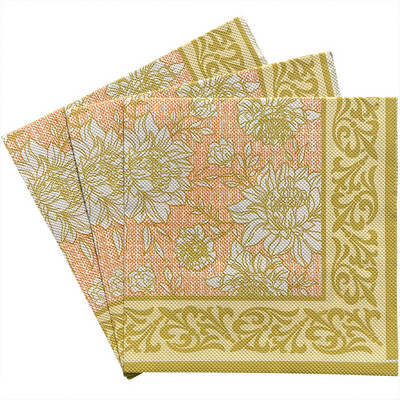 20gab Vienreizējās lietošanas salvetes ziedu raksta papīra kabatlakatiņi kāzu dzimšanas dienas svinībām darbvirsmas dekoru festivālu piederumi