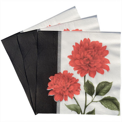 20gab Vienreizējās lietošanas salvetes ziedu raksta papīra kabatlakatiņi kāzu dzimšanas dienas svinībām darbvirsmas dekoru festivālu piederumi