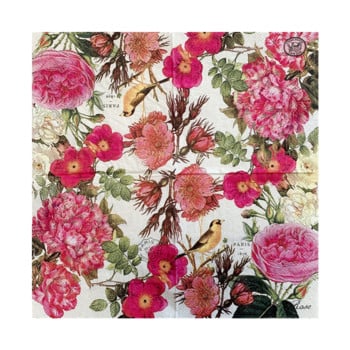 20 τεμ/τσάντα Vintage Birds Flower Decoupage Χαρτοπετσέτες Wild Floral Χαρτί χαρτομάντιλα για πάρτι Χριστουγεννιάτικα είδη 25x25cm