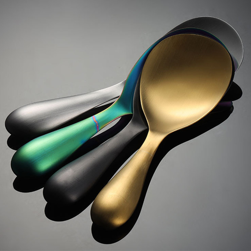 Κουζίνα από ανοξείδωτο ατσάλι Κουτάλι ρυζιού Πολύχρωμο Βαθιά Παχύνει Κουτάλια Σούπας Μεγάλης Χωρητικότητας Επιτραπέζια σκεύη Μαγειρικά σκεύη