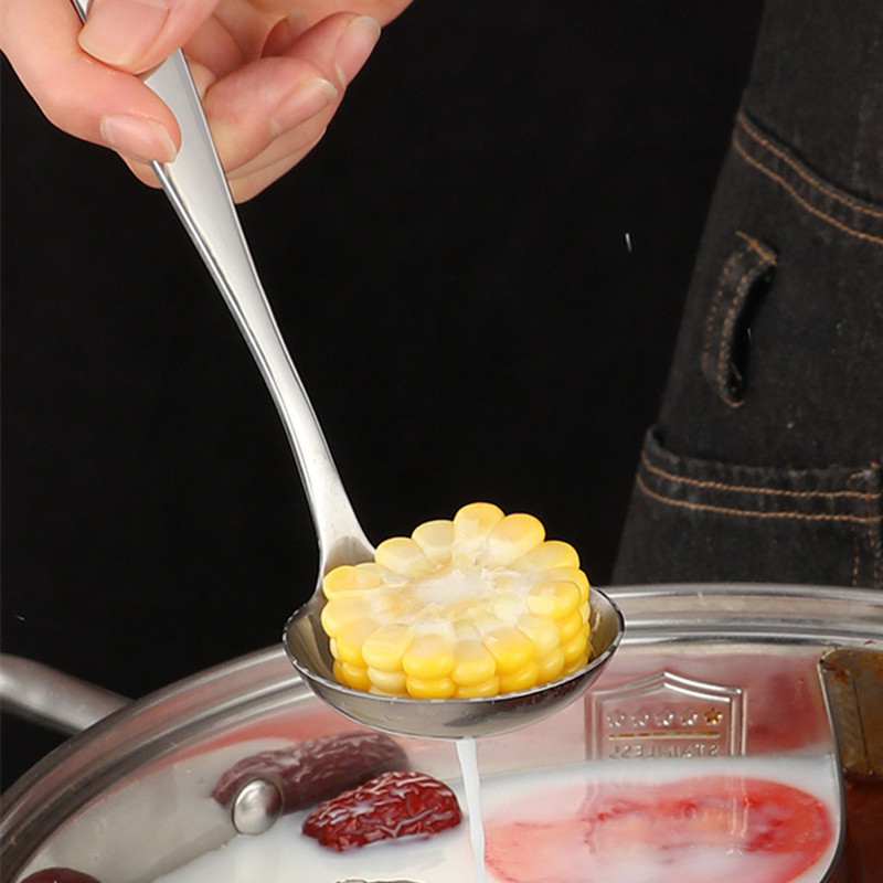 Nauja ilga rankena Pagilinti rameno sriubos šaukštas kaušelis kiaurasamtis nerūdijančio plieno stalo reikmenys, valgomieji šaukštai, virtuvės reikmenys