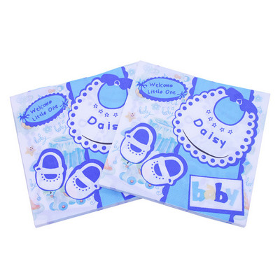 20gab./daudz. Skaisti rozā zils Zīdaiņu un rotaļu lācītis Papīra salvetes dvieļi bērniem Daudz laimes dzimšanas dienā ballītes piederumi bērnu šovs Dekorācija