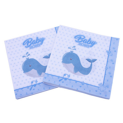 20gab./daudz. Skaisti rozā zils Zīdaiņu un rotaļu lācītis Papīra salvetes dvieļi bērniem Daudz laimes dzimšanas dienā ballītes piederumi bērnu šovs Dekorācija