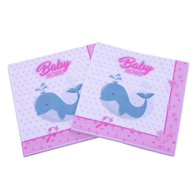 20gab./daudz. Skaisti rozā zils Zīdaiņu un rotaļu lācītis Papīra salvetes dvieļi bērniem Daudz laimes dzimšanas dienā ballītes piederumi bērnu šovs Dekorācija