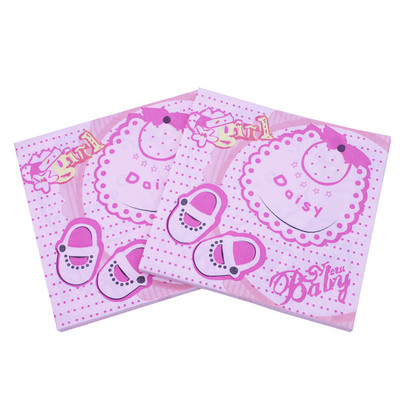 20gab./daudz. Skaisti rozā zils Zīdaiņu un rotaļu lācītis Papīra salvetes dvieļi bērniem Daudz laimes dzimšanas dienā ballītes piederumi bērnu šovs Dekorācija