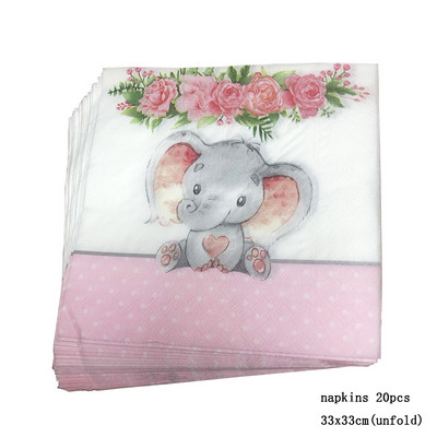 20gab./daudz. Skaisti rozā zils Zīdaiņu un rotaļu lācītis Papīra salvetes dvieļi bērniem Daudz laimes dzimšanas dienā ballītes piederumi bērnu šovs Dekorācija