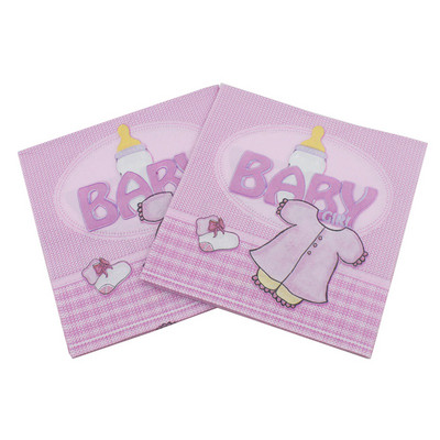 20gab./daudz. Skaisti rozā zils Zīdaiņu un rotaļu lācītis Papīra salvetes dvieļi bērniem Daudz laimes dzimšanas dienā ballītes piederumi bērnu šovs Dekorācija