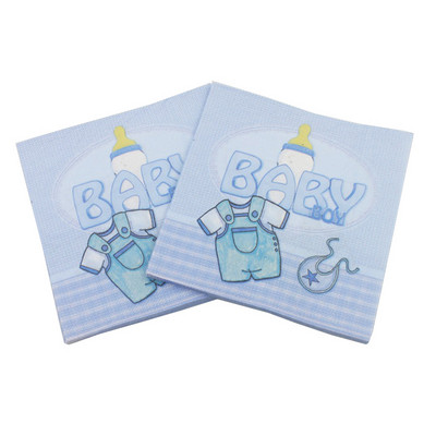 20gab./daudz. Skaisti rozā zils Zīdaiņu un rotaļu lācītis Papīra salvetes dvieļi bērniem Daudz laimes dzimšanas dienā ballītes piederumi bērnu šovs Dekorācija