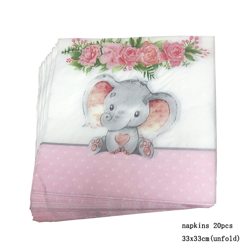 20gab./daudz. Skaisti rozā zils Zīdaiņu un rotaļu lācītis Papīra salvetes dvieļi bērniem Daudz laimes dzimšanas dienā ballītes piederumi bērnu šovs Dekorācija