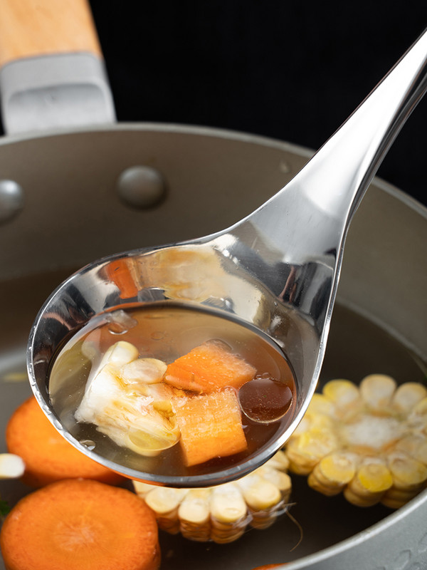 „Onlycook“ didelis sriubos šaukštas 304 nerūdijančio plieno didelis šaukštas, tinkamas maistui, buitinė ilga rankena karšto puodo šaukštas, apsaugantis nuo nuplikimo