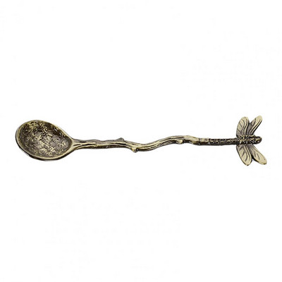 Κουτάλι καφέ Vintage Hammer Effect Zinc Alloy Dragonfly Star Branch Κουτάλι παγωτού για εργαλεία και συσκευές κουζίνας