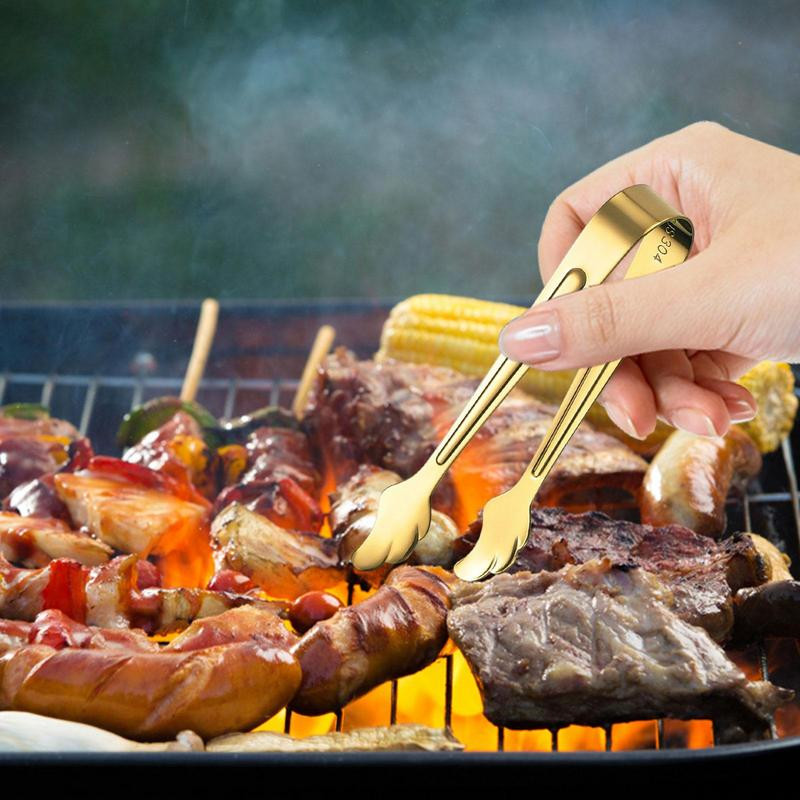 Bāra U-veida ledus kubiņa knaibles Augstas kvalitātes virtuves ēdieni Nerūsējošā tērauda spārnu skavas rokturis Ēdināšana Bērnu grilēšanas rīki Mājas Mini knaibles