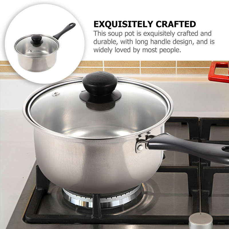Nerūsējošā tērauda katls Daudzfunkcionāls kastrolis Ikdienas lietošanai Zupa sviesta sildītājs Virtuves gatavošana Dziļais piens