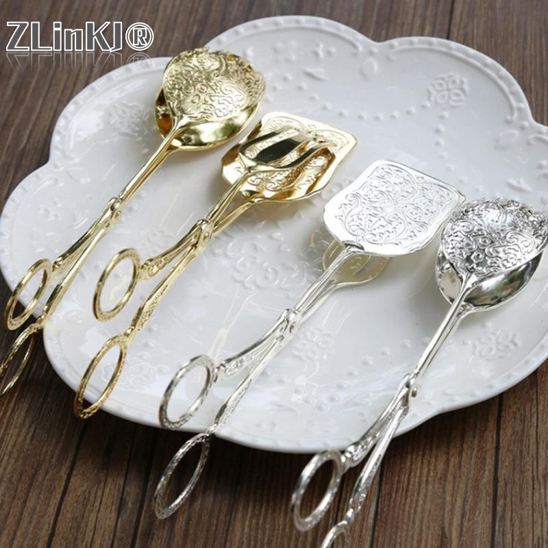 Pārtikas knaibles, apzeltītas uzkodu kūkas sprādzes salātu maizes konditorejas izstrādājumu skava Cepšanas rīks Augļu salātu kūkas saspraude Virtuves piederumi Kāzu dekors