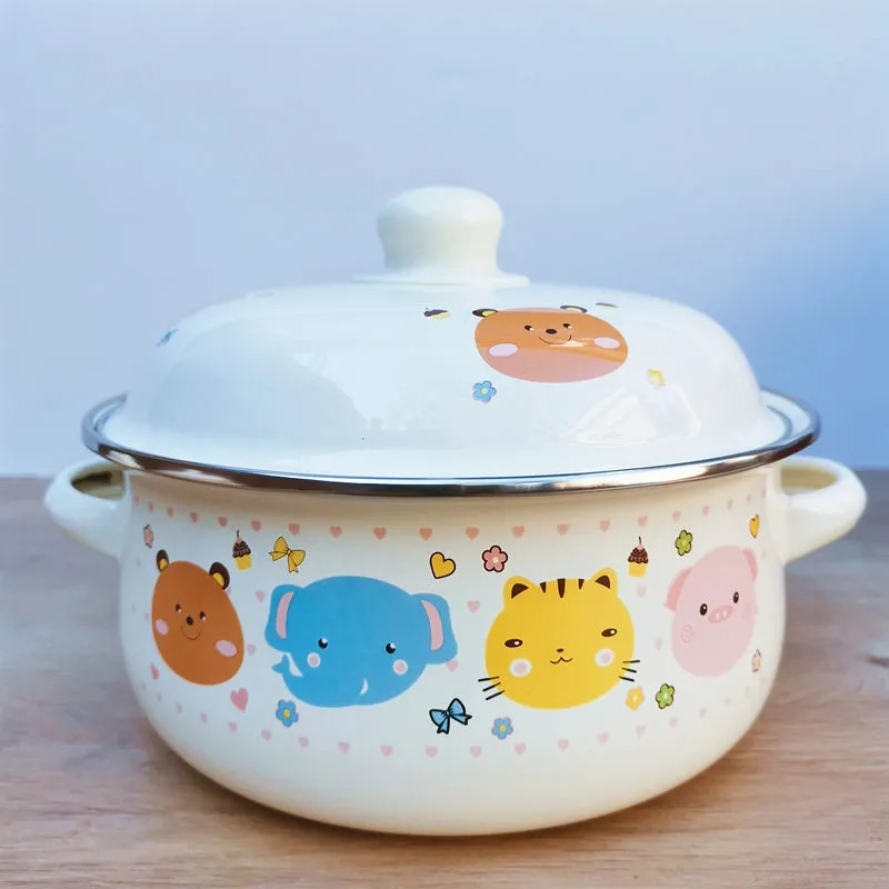 Emailpott kodumajapidamises kasutatava topeltkõrva supipott portselanist hautamispott hautamispott emailpott pajapott induktsioonpliit gaasipliit