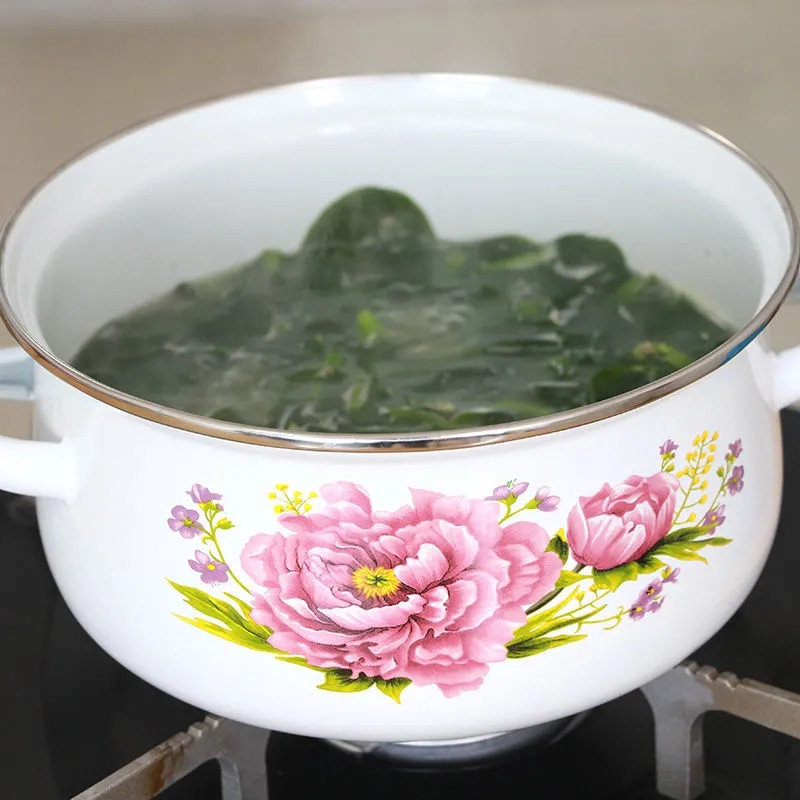 Emailpott kodumajapidamises kasutatava topeltkõrva supipott portselanist hautamispott hautamispott emailpott pajapott induktsioonpliit gaasipliit