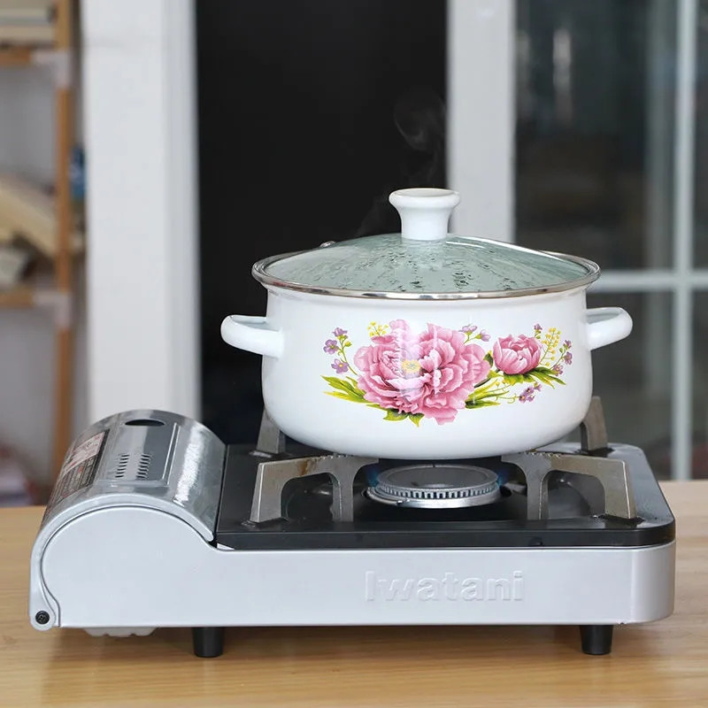 Emailpott kodumajapidamises kasutatava topeltkõrva supipott portselanist hautamispott hautamispott emailpott pajapott induktsioonpliit gaasipliit